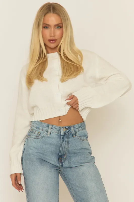 Ivory Soft Knit Cardigan - Zena sold by Rebellious Fashion