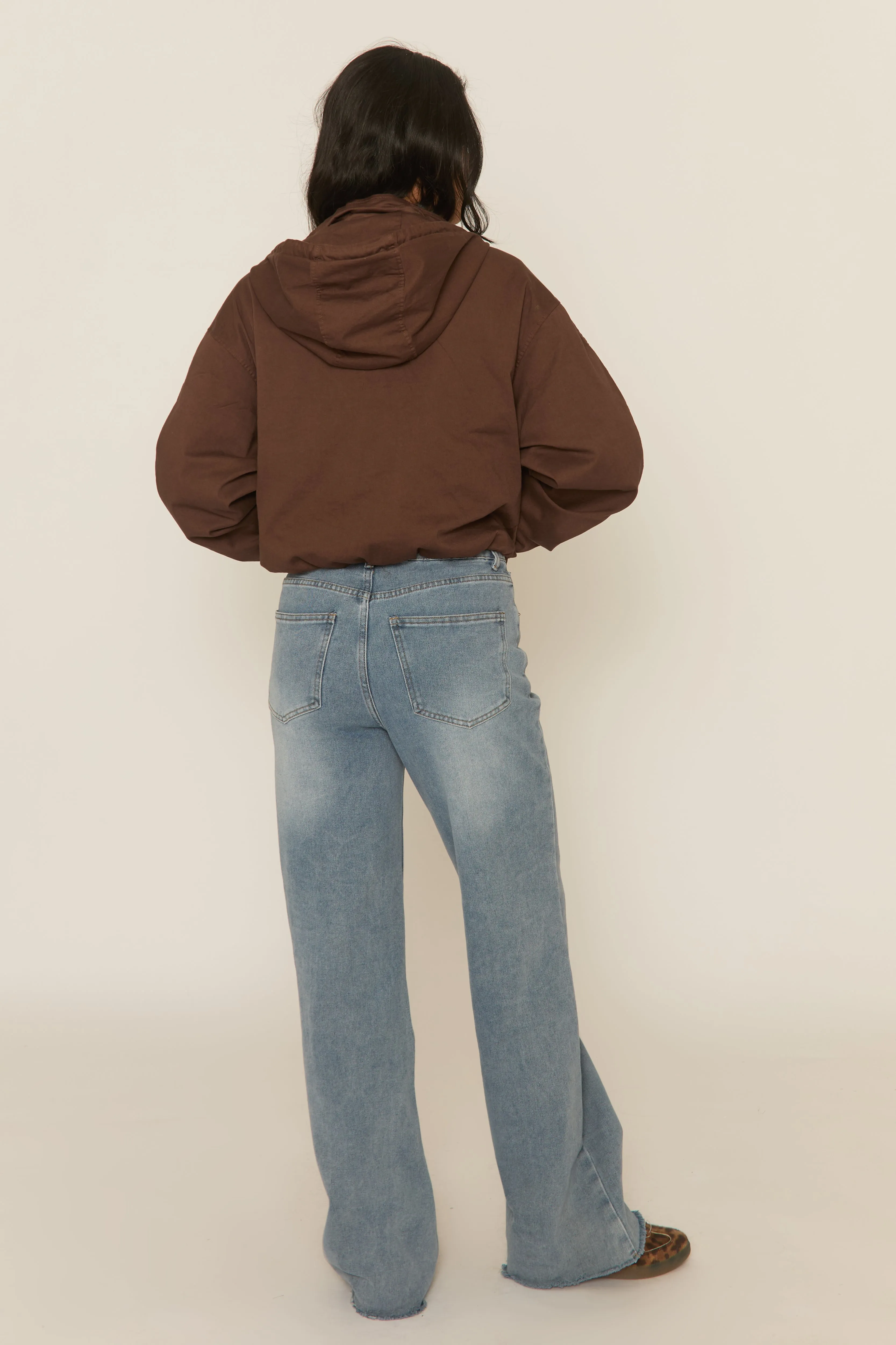 Chocolate Hooded Bomber Jacket - Marlena sold by Rebellious Fashion product image thumbnail 5