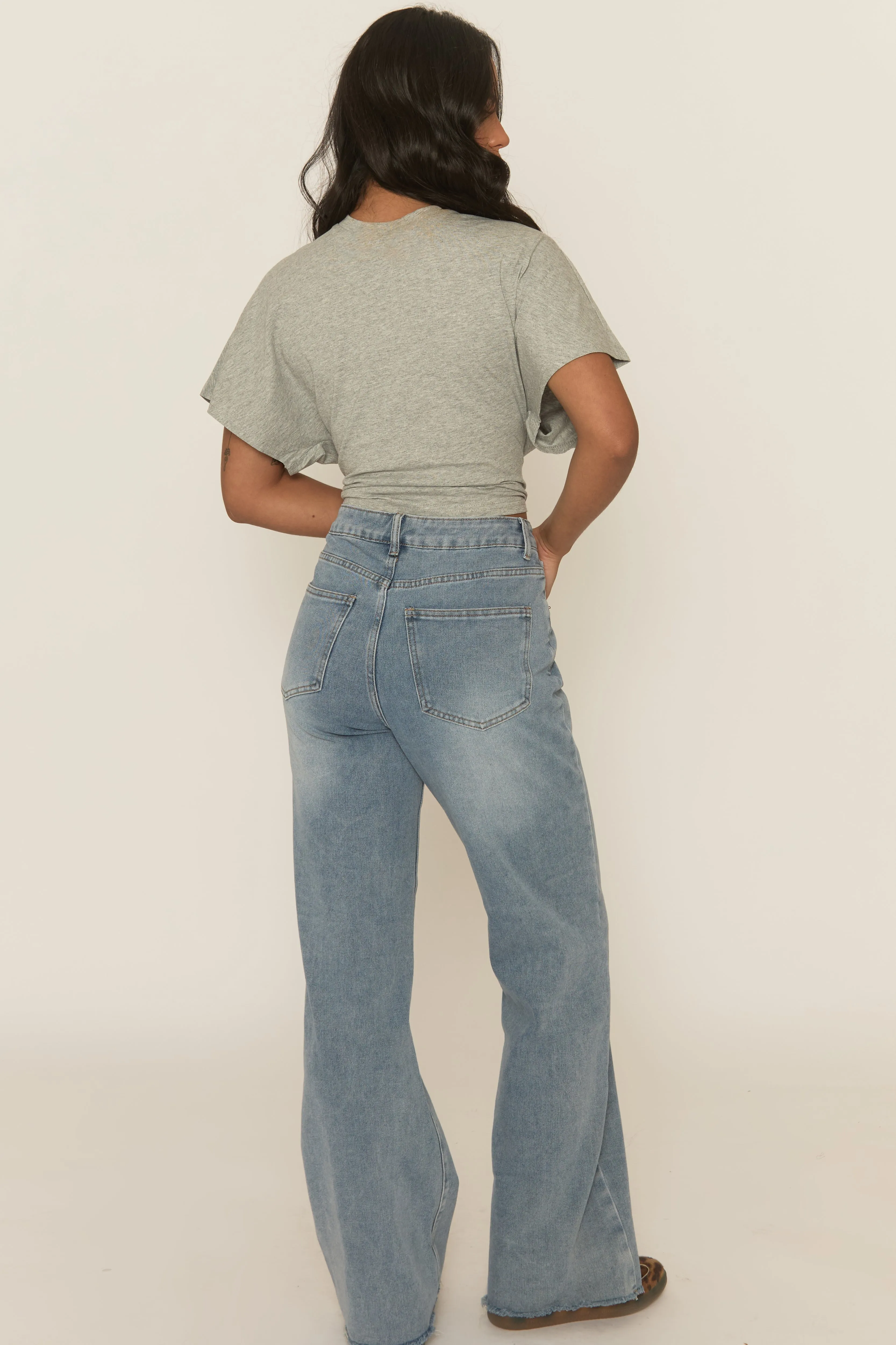 Grey Short Sleeve Cinched Waist T-Shirt - Hilde sold by Rebellious Fashion product image thumbnail 5