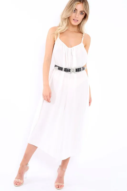 White Culotte Jumpsuit - Aj sold by Rebellious Fashion