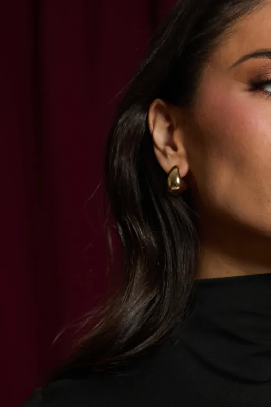 Gold Drop Stud Earrings - Rianne sold by Rebellious Fashion