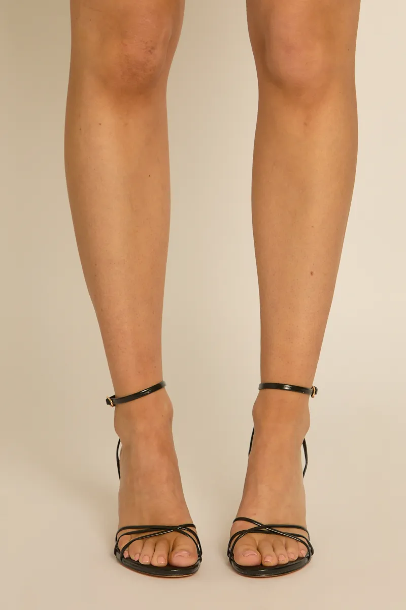 Black Strappy Ankle Tie Stiletto Heels - Cedar sold by Rebellious Fashion product image thumbnail 2