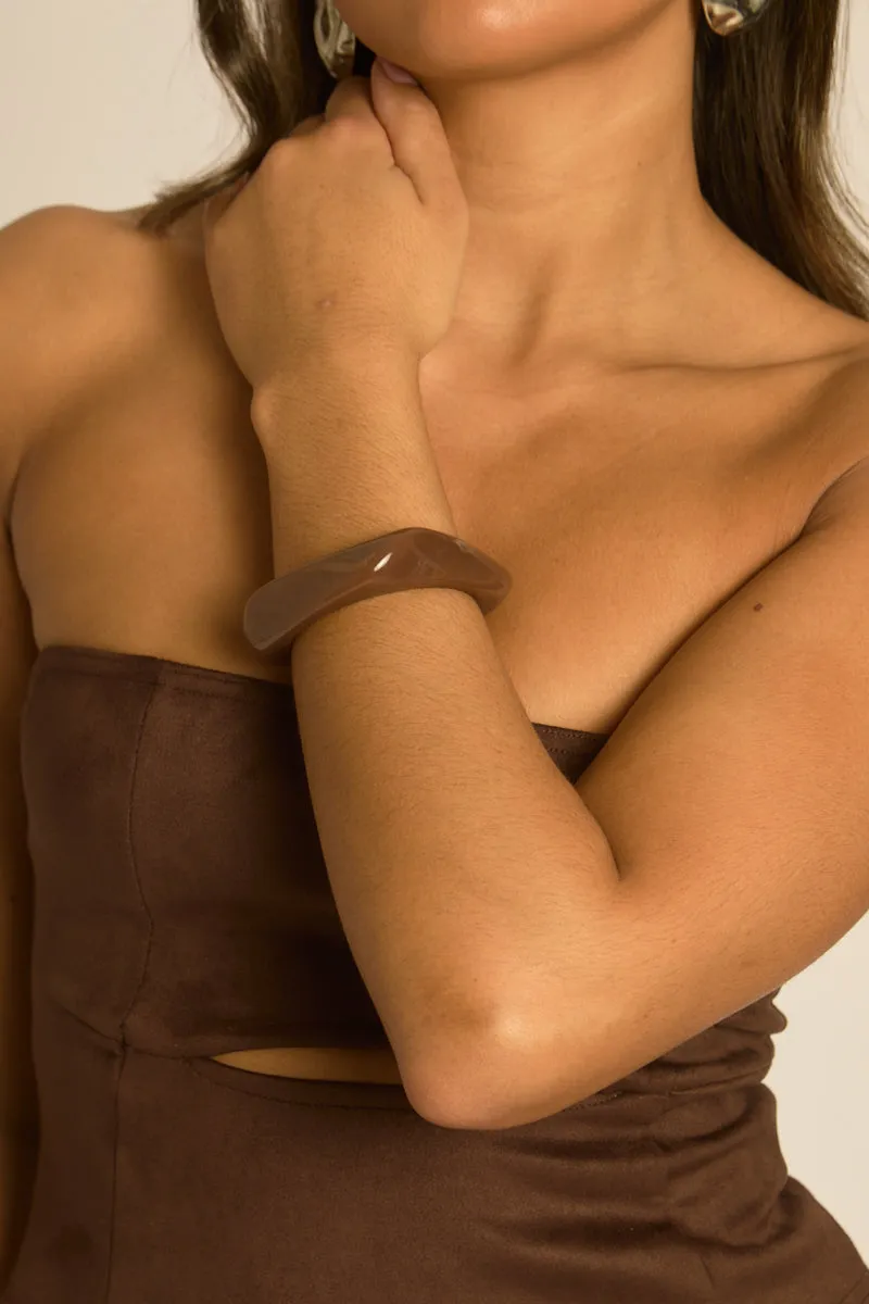 Brown Chunky Resin Bangle - Esma sold by Rebellious Fashion product image thumbnail 3