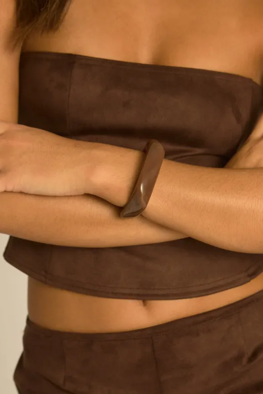 Brown Chunky Resin Bangle - Esma made by Rebellious Fashion