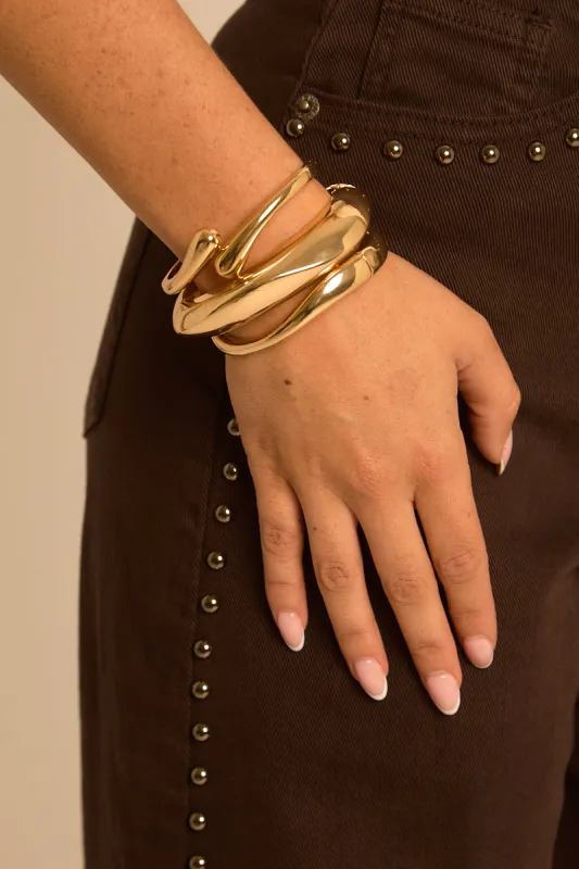 Gold Chunky Bangle Multipack - Reena made by Rebellious Fashion