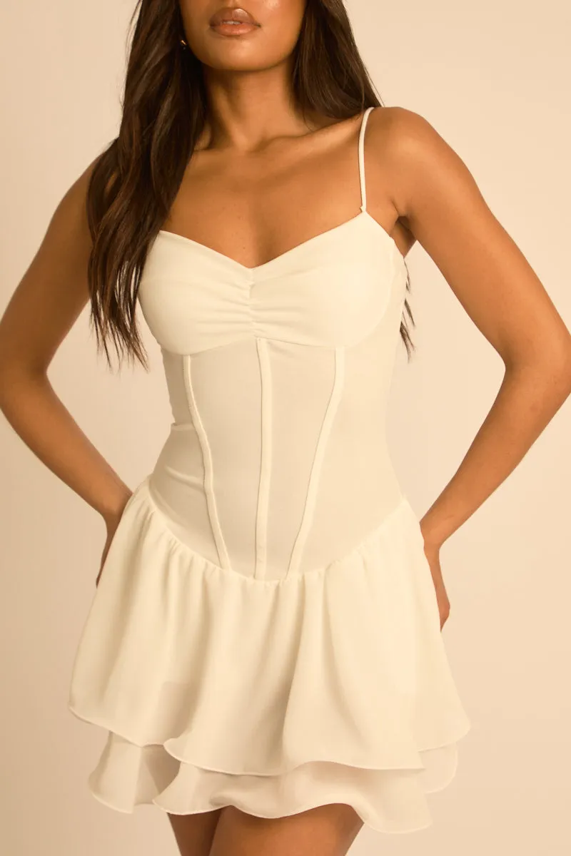White Chiffon Frill Hem Skort Playsuit - Molly sold by Rebellious Fashion product image thumbnail 3