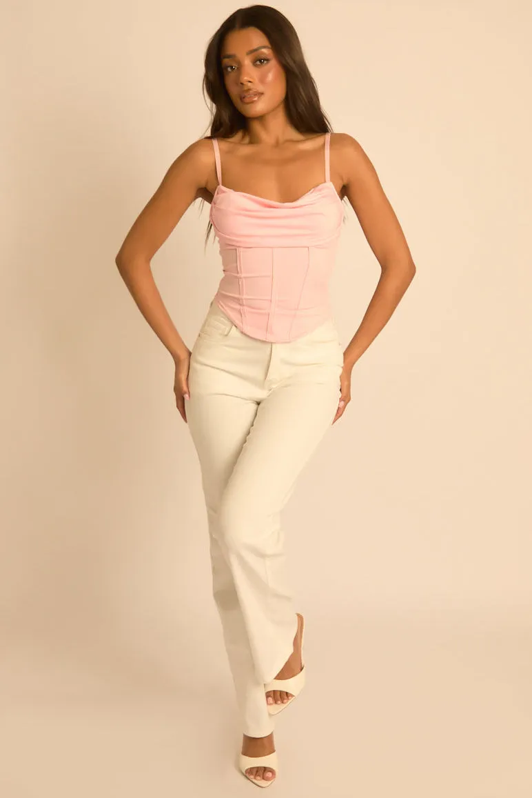 Pink Drape Detail Corset Top - Promise sold by Rebellious Fashion product image thumbnail 2