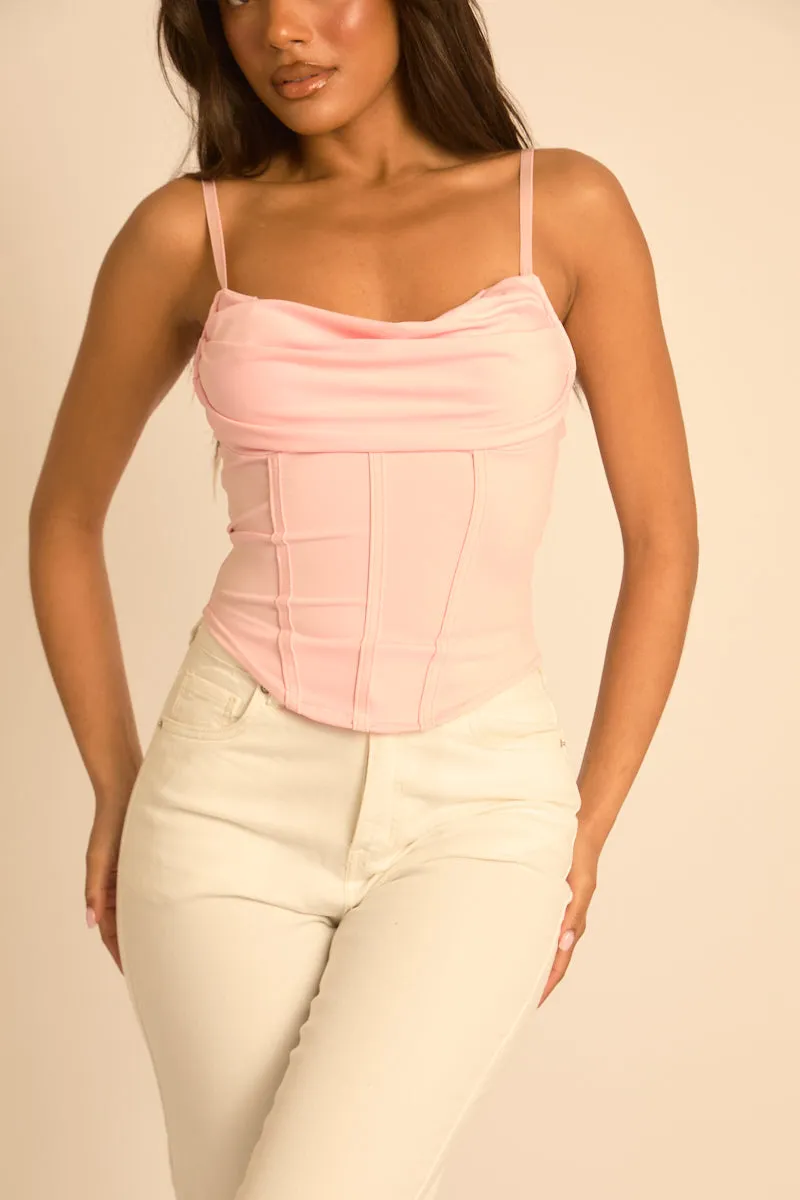 Pink Drape Detail Corset Top - Promise sold by Rebellious Fashion product image thumbnail 4