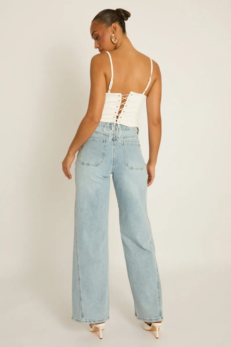 White Lace Detail Corset Top - Darcia sold by Rebellious Fashion product image thumbnail 5