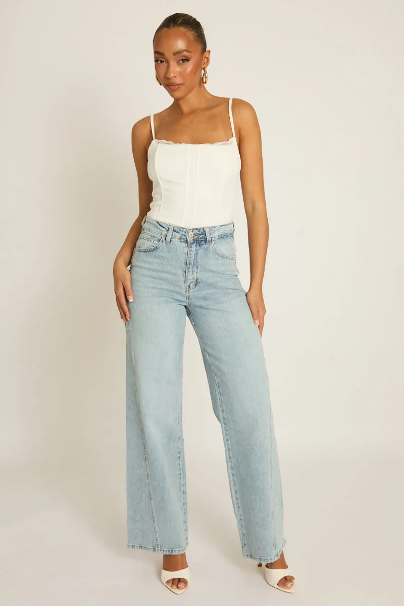 White Lace Detail Corset Top - Darcia sold by Rebellious Fashion product image thumbnail 2