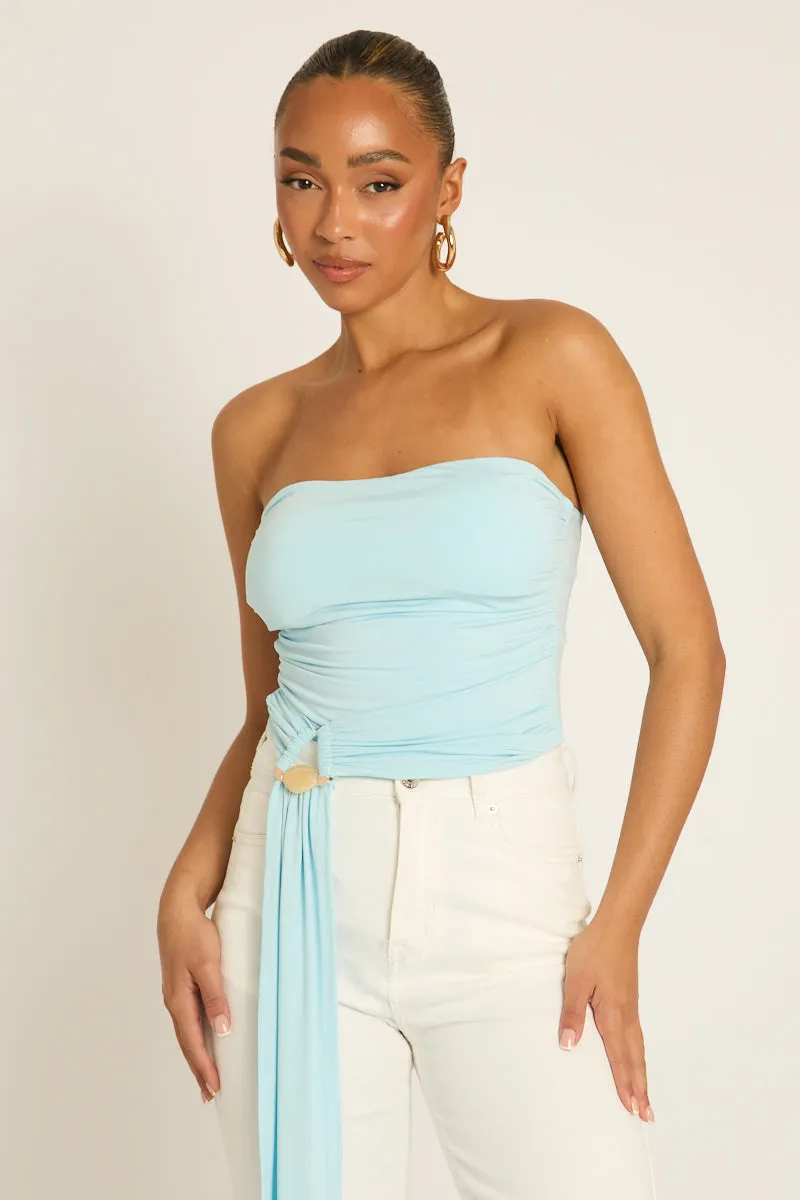 Blue Bandeau Trim Detail Bodysuit - Treena sold by Rebellious Fashion product image thumbnail 2
