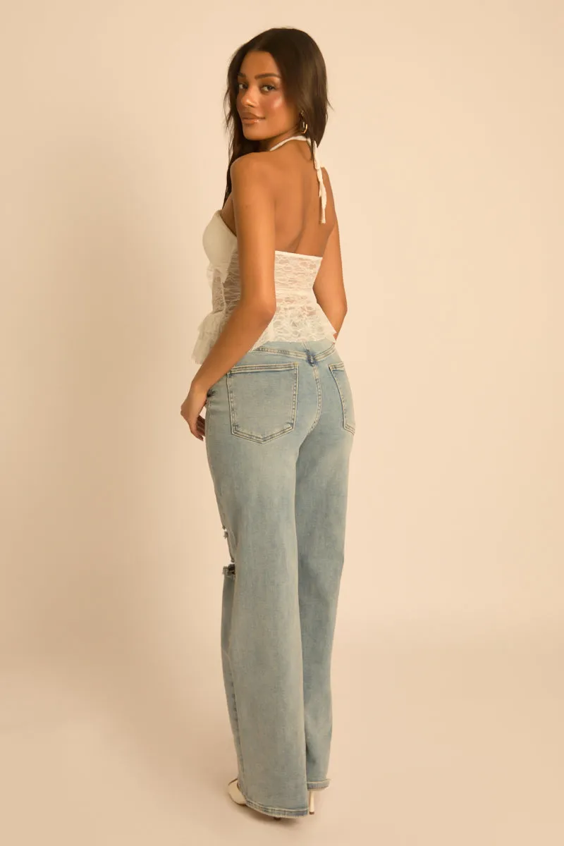White Lace Halter Top - Miranda sold by Rebellious Fashion product image thumbnail 5