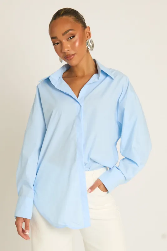 Blue Oversized Shirt - Gayle made by Rebellious Fashion