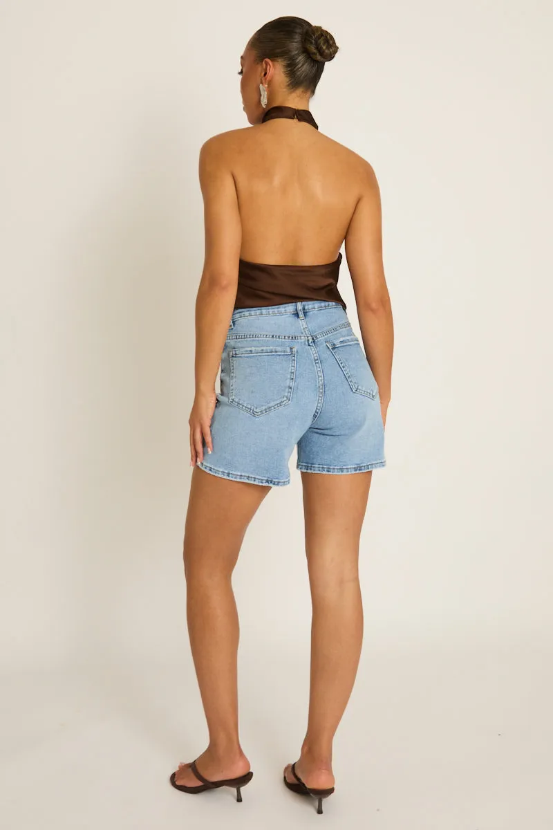 Mid Blue Denim Shorts - Giaa sold by Rebellious Fashion product image thumbnail 5