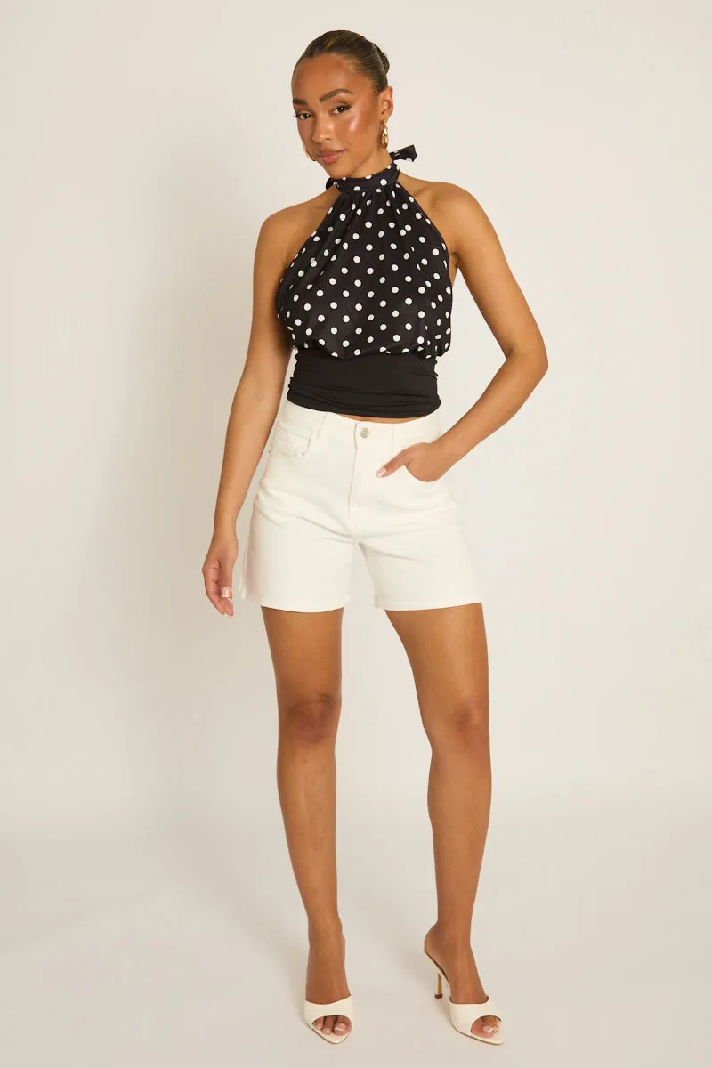 White Denim Shorts - Giaa sold by Rebellious Fashion