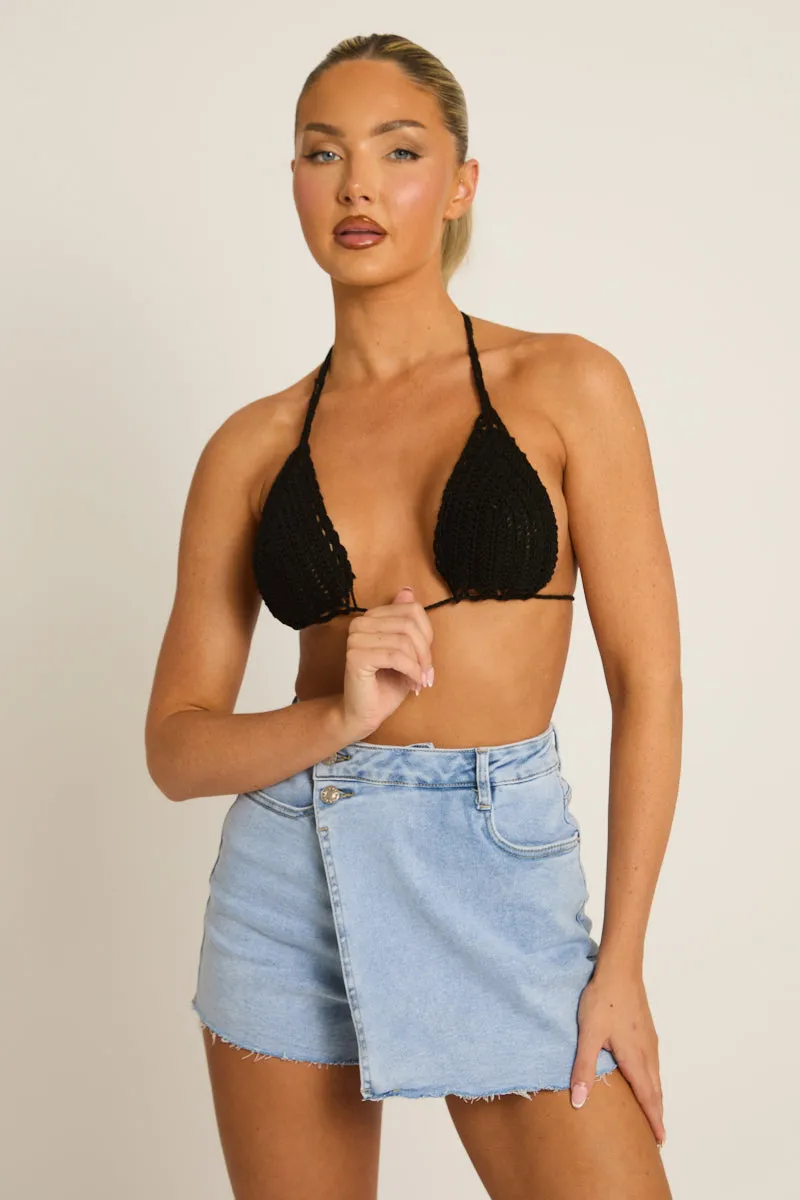 Black Crochet Triangle Bralet - Maison sold by Rebellious Fashion product image thumbnail 5