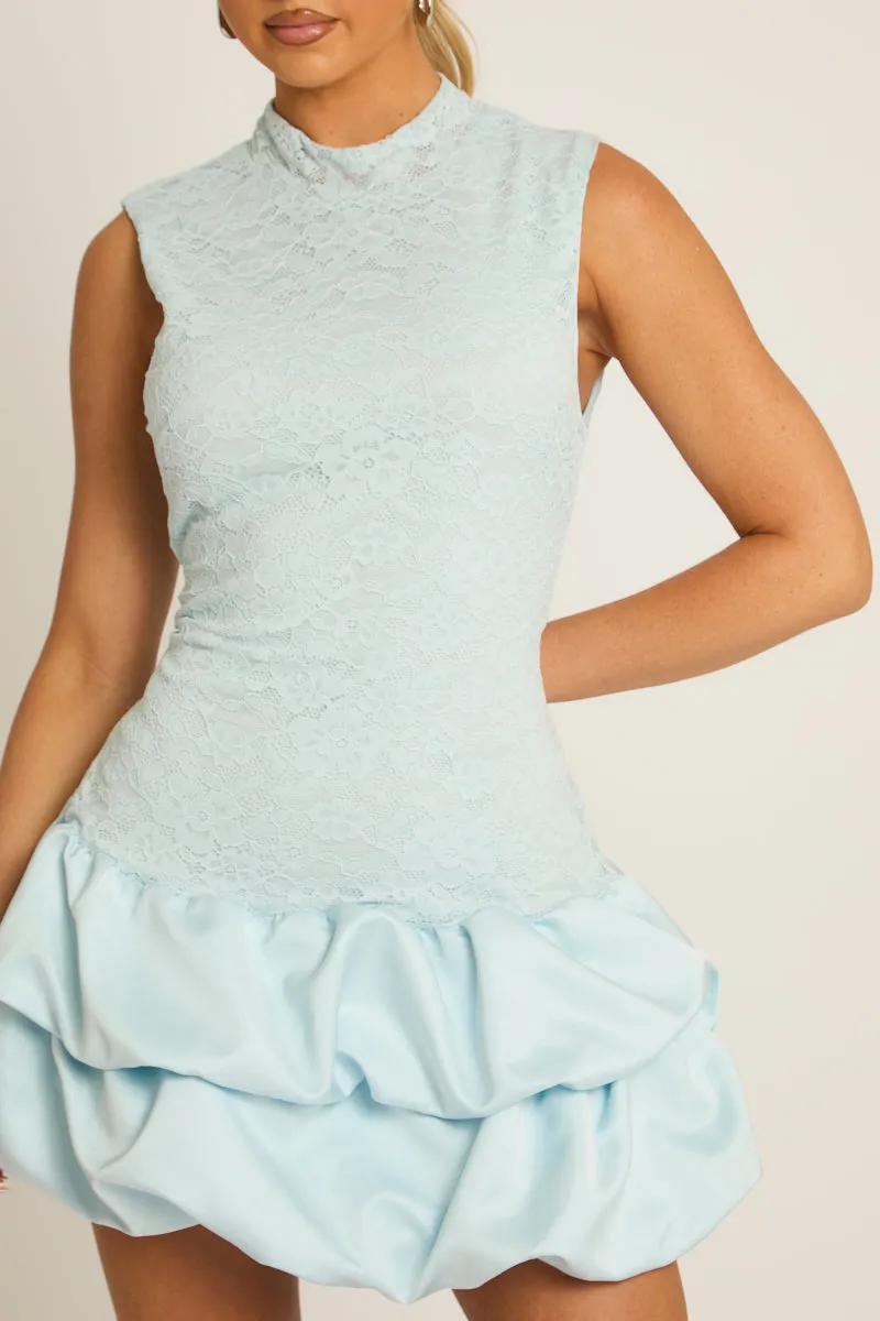 Blue Lace Puffball Hem Dress - Tanya sold by Rebellious Fashion product image thumbnail 3