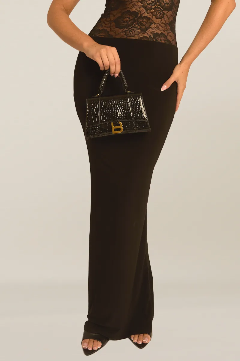 Black Croc Embossed Top Handle Bag - Kylie sold by Rebellious Fashion product image thumbnail 3