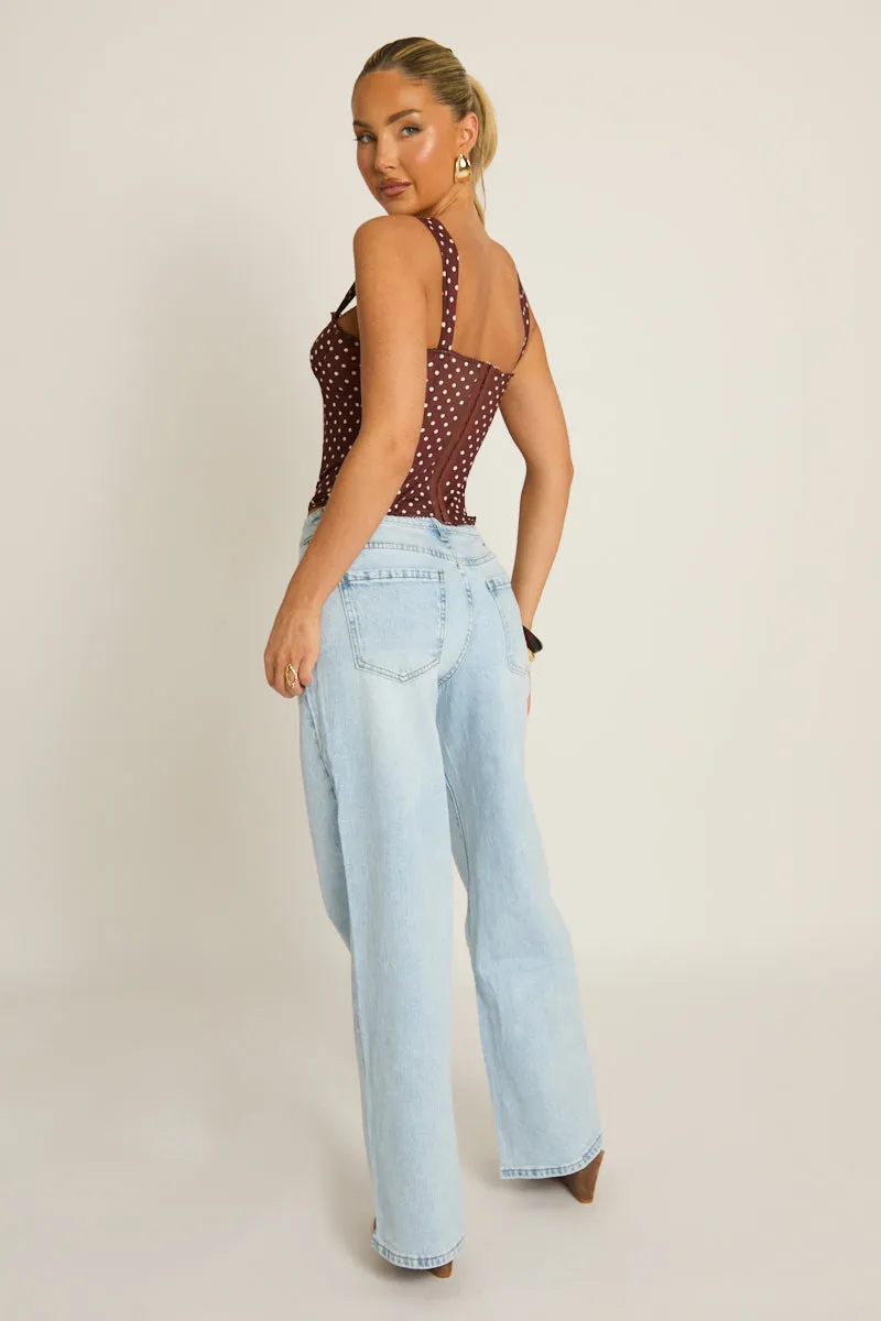 Blue Acid Wash Wide Leg Jeans - Arlan sold by Rebellious Fashion product image thumbnail 4