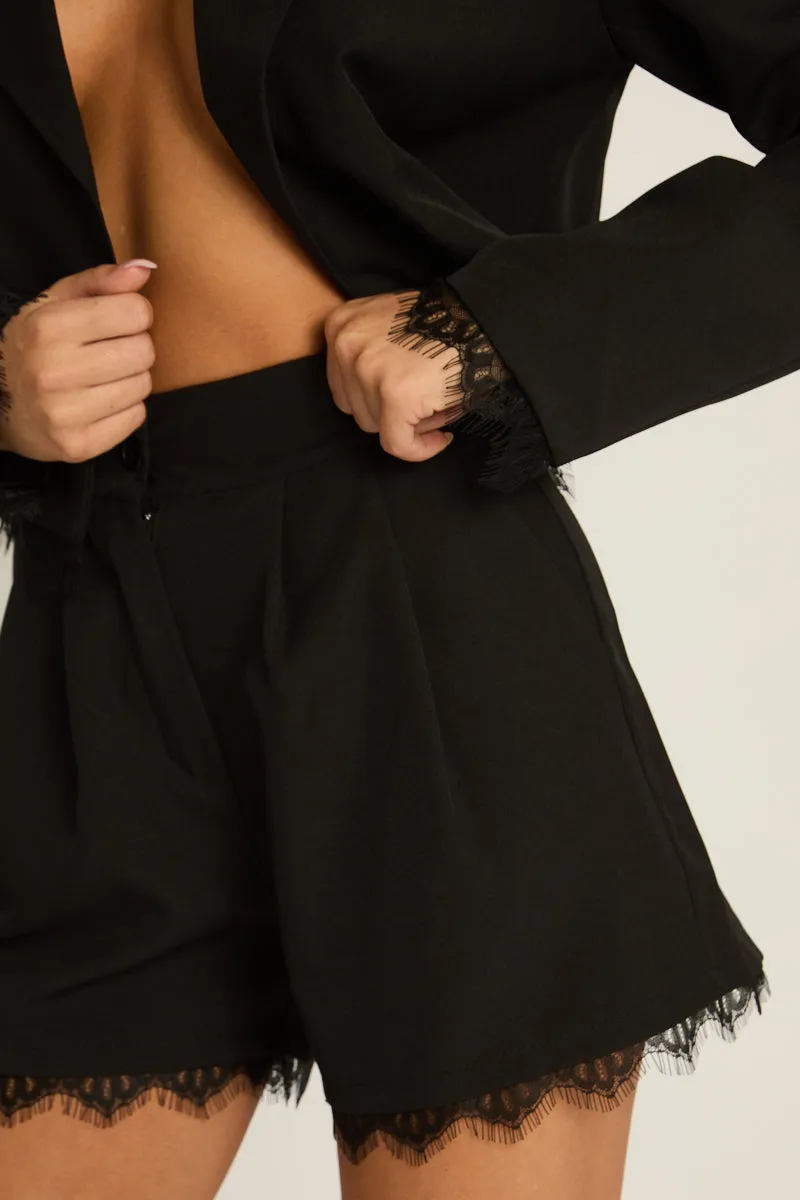 Black Lace Trim Shorts - Selah sold by Rebellious Fashion product image thumbnail 3