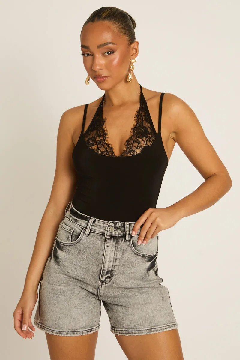Washed Grey Denim Shorts - Giaa sold by Rebellious Fashion product image thumbnail 2