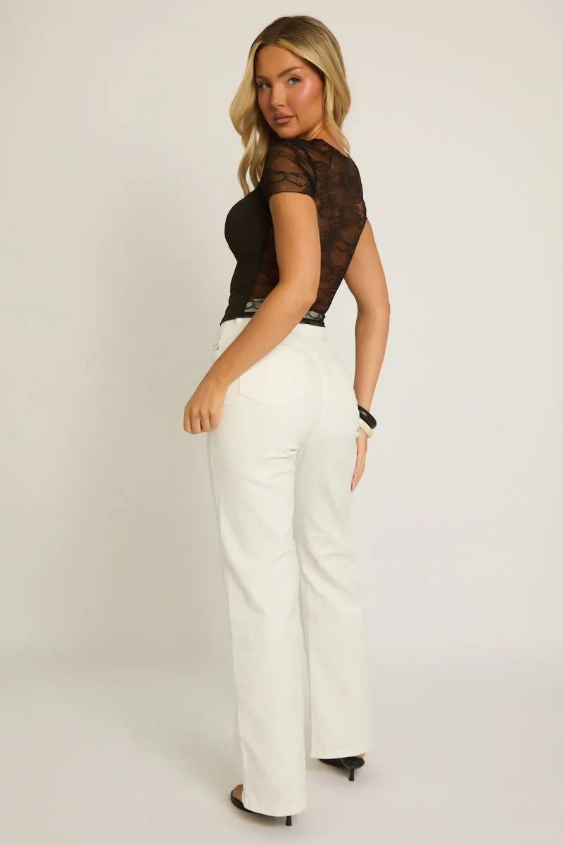 Black Lace Detail Top - Edith sold by Rebellious Fashion product image thumbnail 5