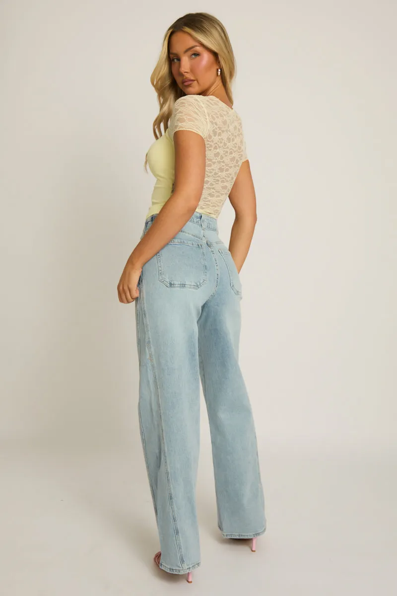 Yellow Lace Detail Top - Edith sold by Rebellious Fashion product image thumbnail 5