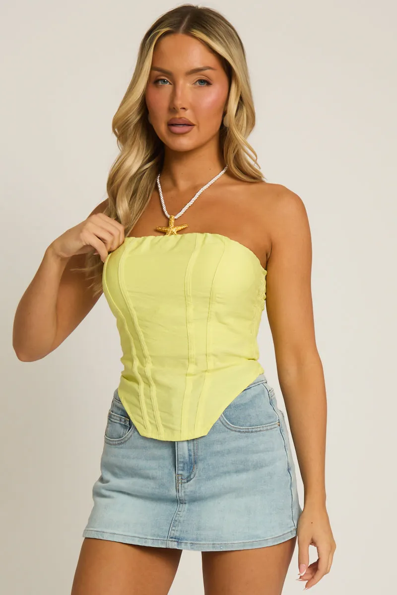 Yellow Bandeau Corset Top - Aubrey sold by Rebellious Fashion product image thumbnail 3