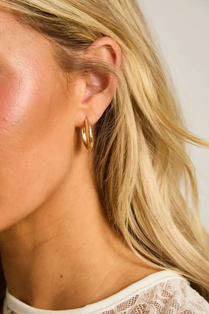 Gold Chunky Hoop Earrings - Lola sold by Rebellious Fashion product image thumbnail 2