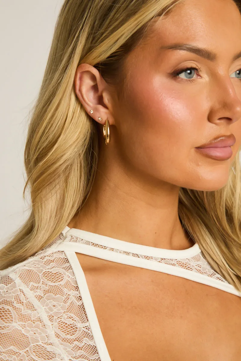 Gold Chunky Hoop Earrings - Lola sold by Rebellious Fashion product image thumbnail 3