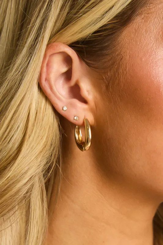 Gold Chunky Hoop Earrings - Lola made by Rebellious Fashion