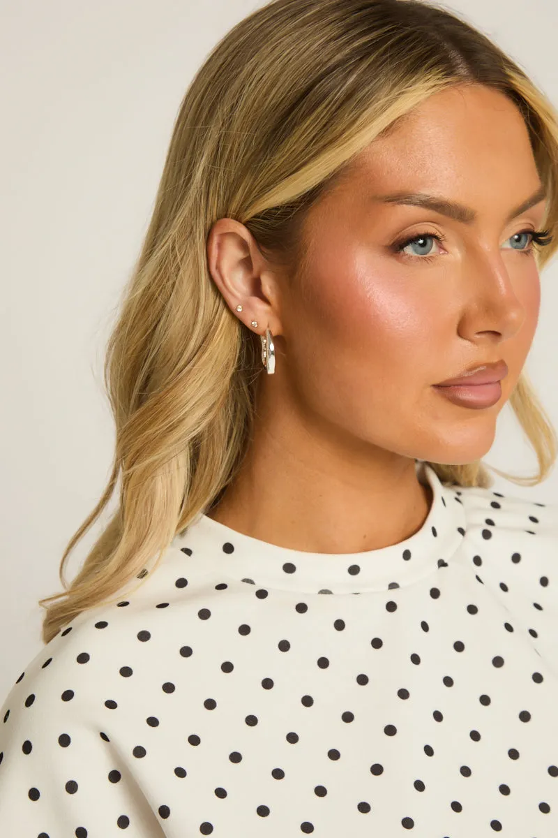 Silver Wavy Hoop Earrings - Jenny sold by Rebellious Fashion product image thumbnail 2