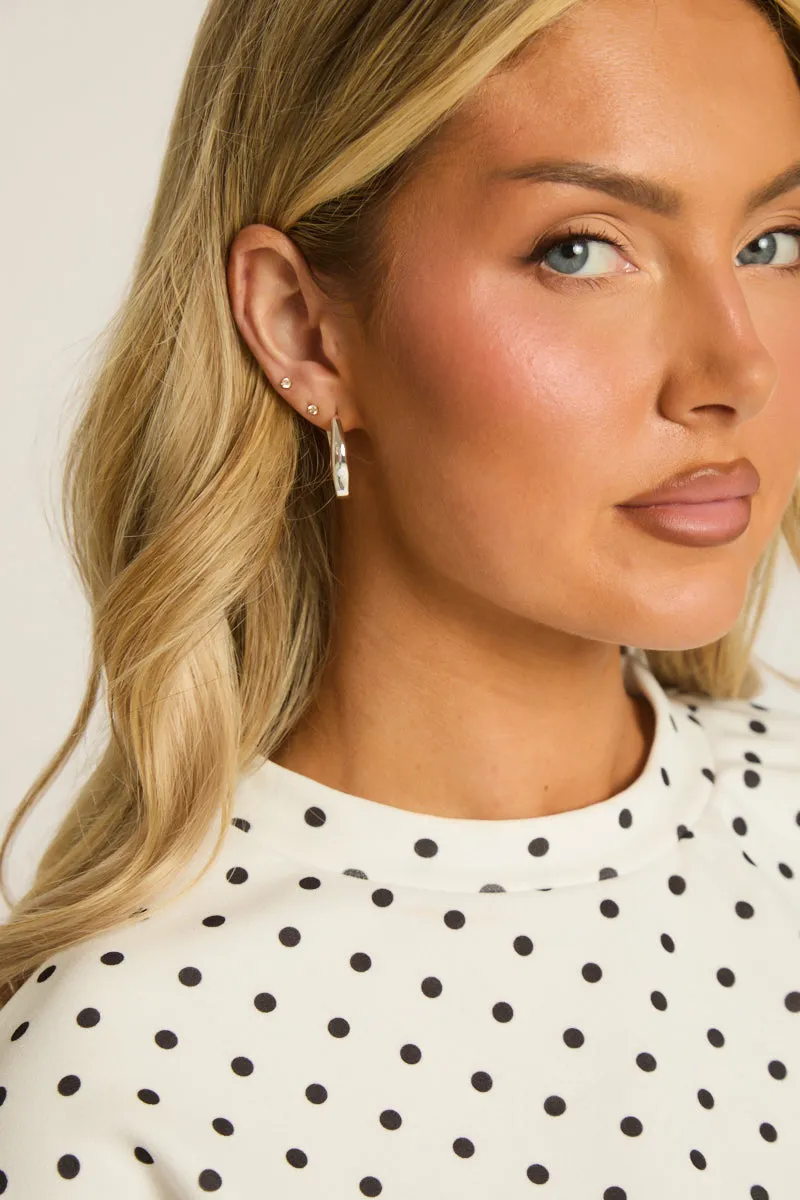 Silver Wavy Hoop Earrings - Jenny sold by Rebellious Fashion product image thumbnail 4
