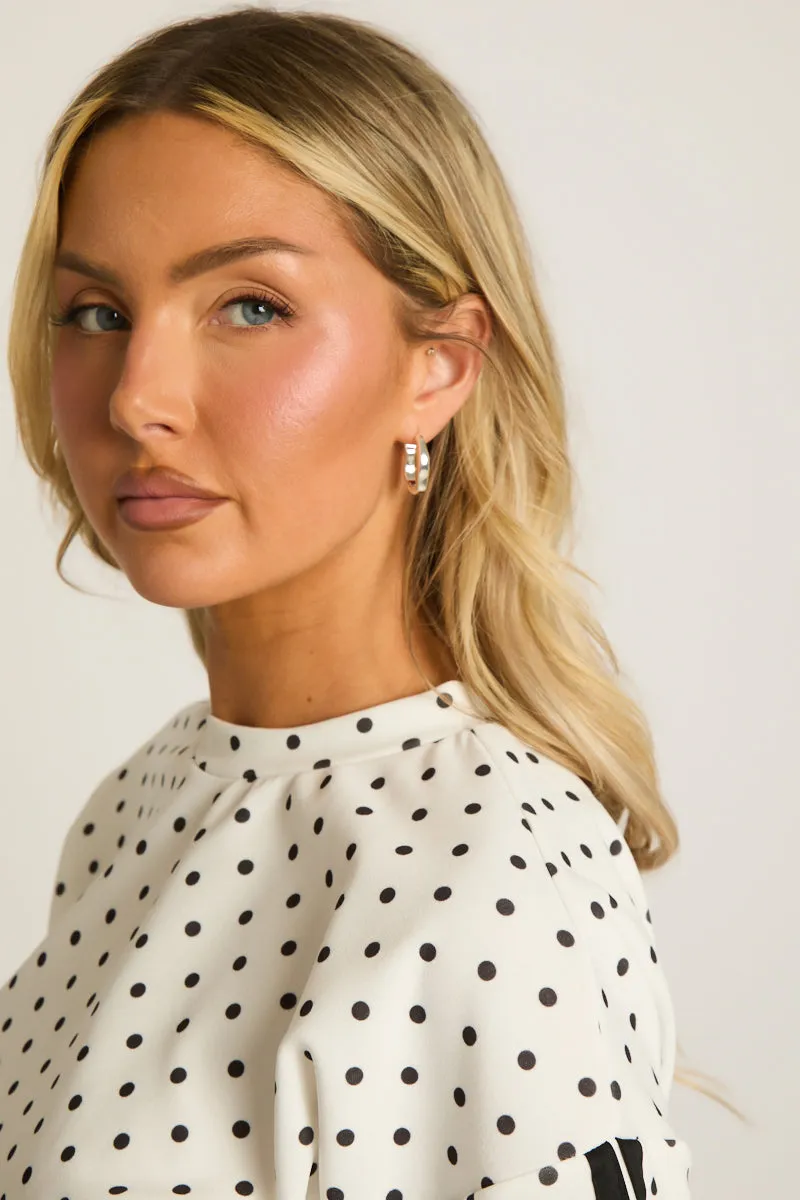 Silver Wavy Hoop Earrings - Jenny sold by Rebellious Fashion product image thumbnail 5