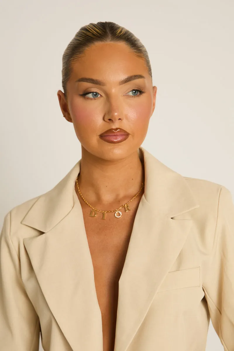 Gold Diamante Detail Charm Necklace - Tiegan sold by Rebellious Fashion product image thumbnail 5