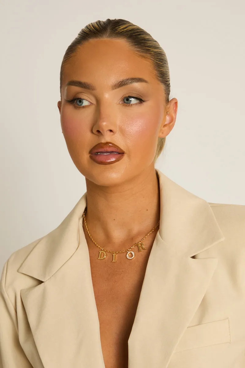 Gold Diamante Detail Charm Necklace - Tiegan sold by Rebellious Fashion product image thumbnail 2