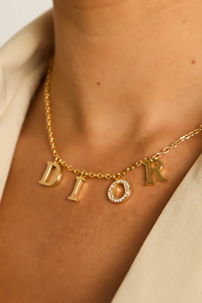 Gold Diamante Detail Charm Necklace - Tiegan sold by Rebellious Fashion product image thumbnail 4