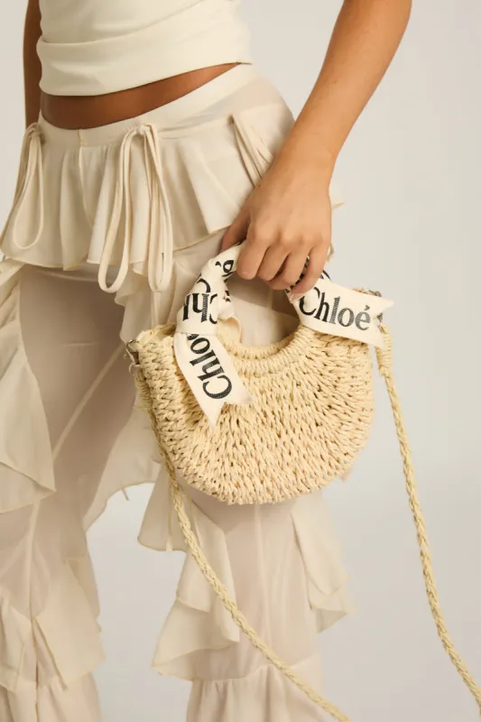 Beige Logo Detail Woven Handbag - Julia made by Rebellious Fashion