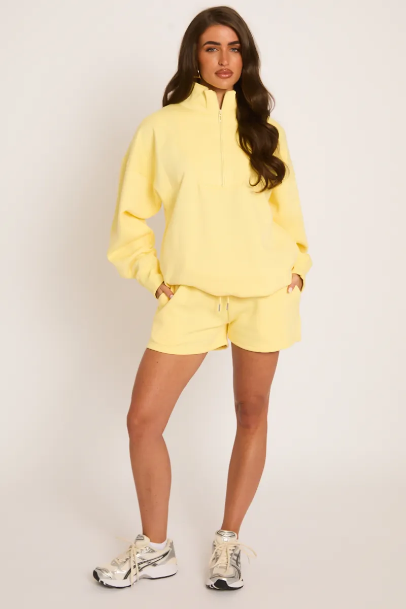 Yellow Oversized Half Zip Sweater and Joggers Loungewear Co-ord Set - Emily sold by Rebellious Fashion product image thumbnail 2