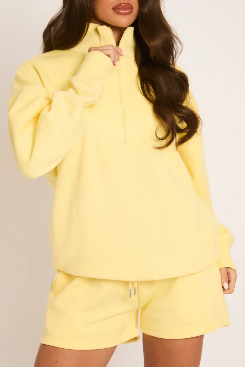 Yellow Oversized Half Zip Sweater and Joggers Loungewear Co-ord Set - Emily sold by Rebellious Fashion product image thumbnail 4