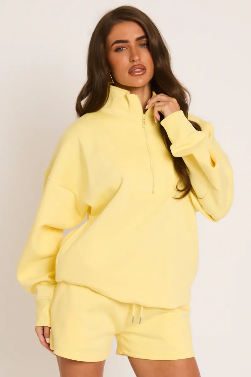 Yellow Oversized Half Zip Sweater and Joggers Loungewear Co-ord Set - Emily sold by Rebellious Fashion product image thumbnail 3