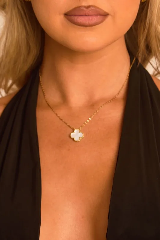 White Clover Charm Necklace - Patricia made by Rebellious Fashion