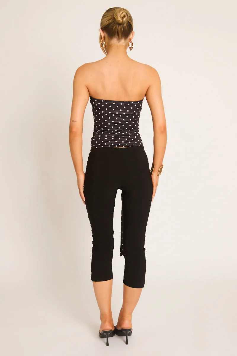 Black Bengaline Split Hem Capri Pants - Jaclyn sold by Rebellious Fashion product image thumbnail 4