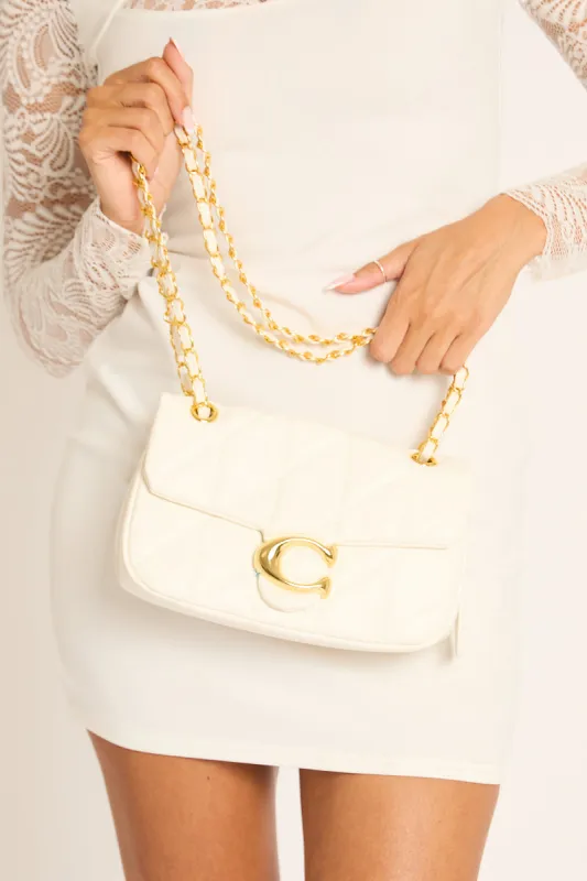 White Quilted Faux Leather Shoulder Bag - Zeta made by Rebellious Fashion