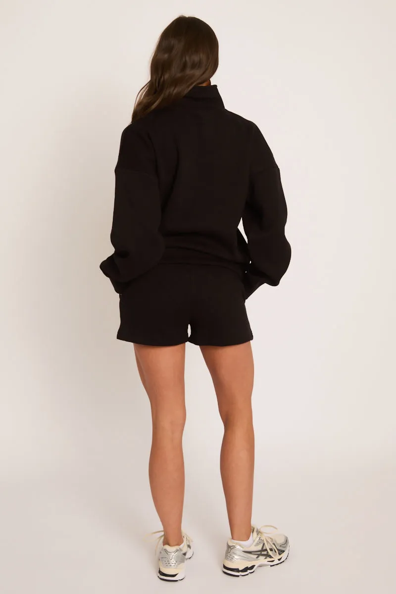 Black Oversized Half Zip Sweater and Joggers Loungewear Co-ord Set - Emily sold by Rebellious Fashion product image thumbnail 4