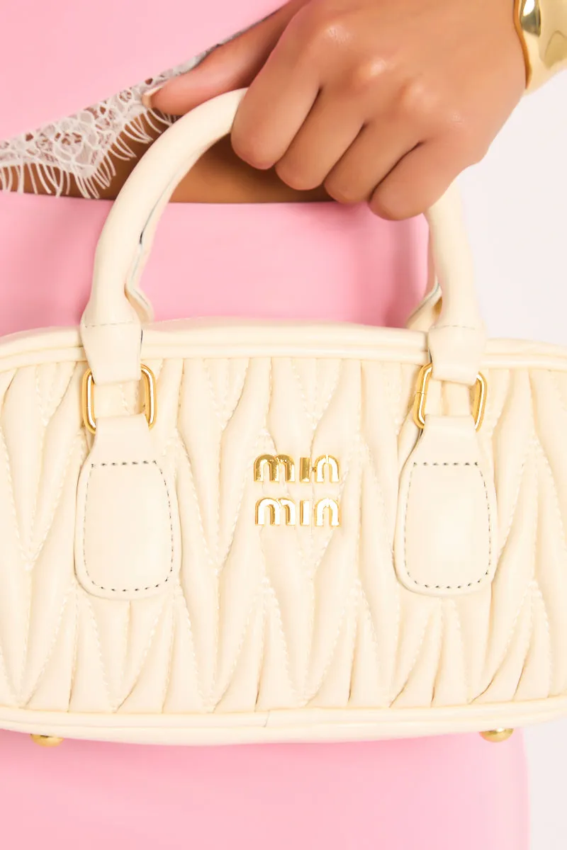 White Textured Faux Leather Mini Bag - Calvina sold by Rebellious Fashion product image thumbnail 4