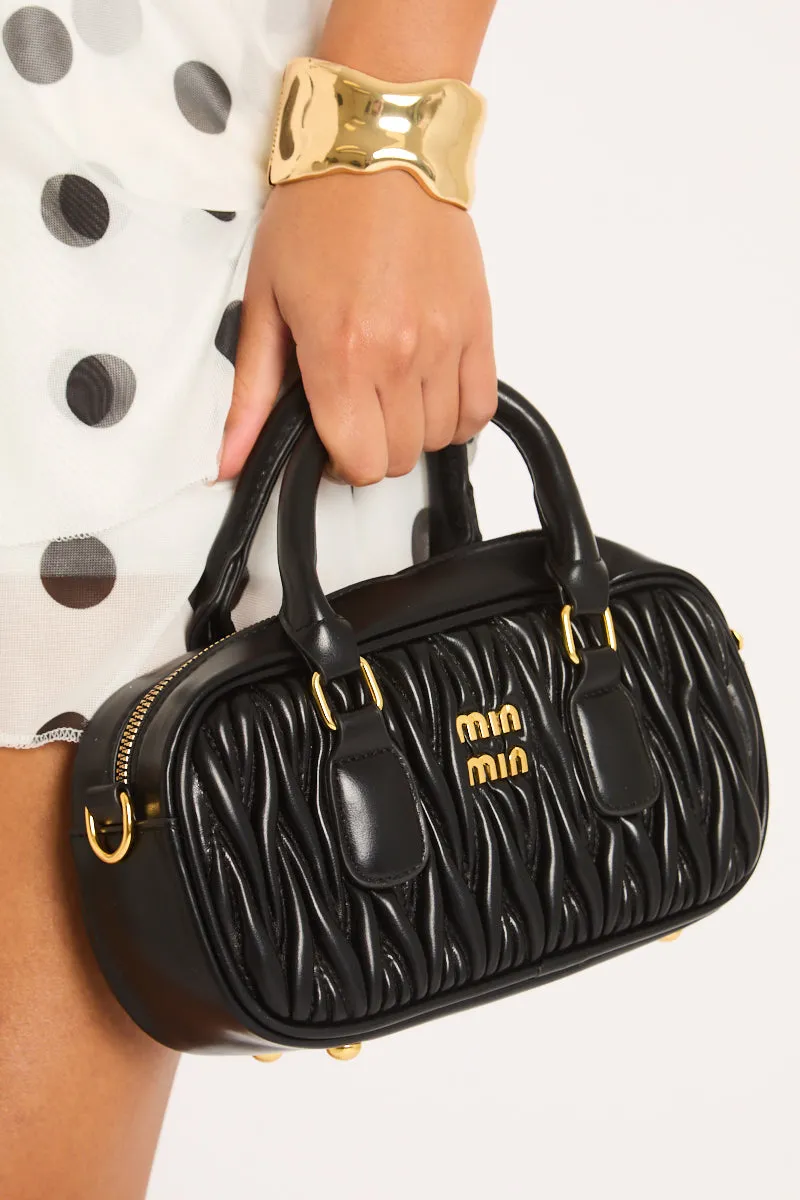 Black Textured Faux Leather Mini Bag - Calvina sold by Rebellious Fashion product image thumbnail 2