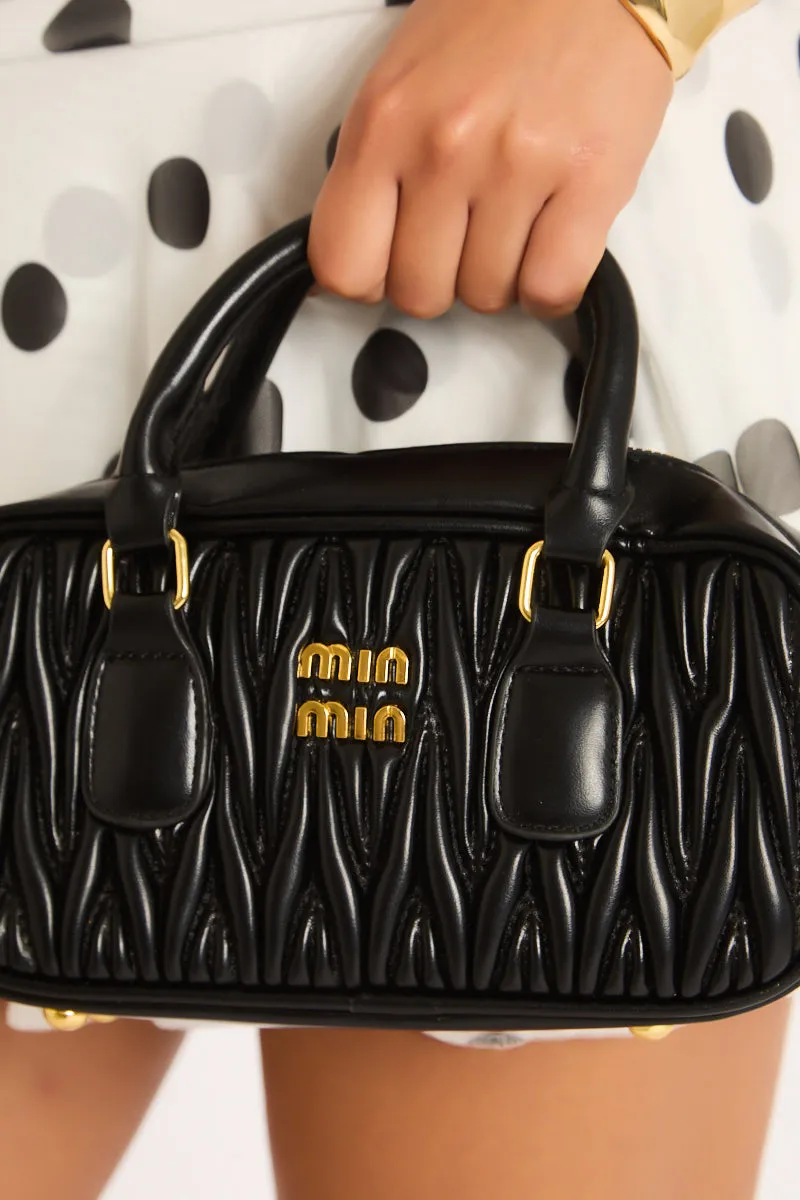 Black Textured Faux Leather Mini Bag - Calvina sold by Rebellious Fashion product image thumbnail 4
