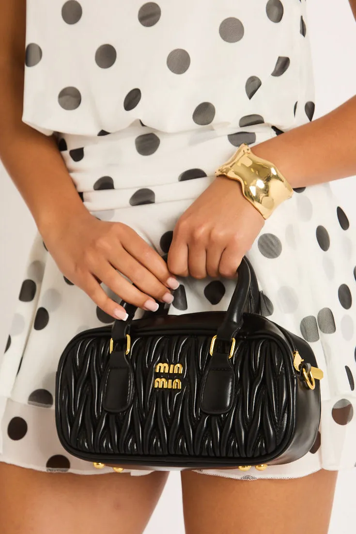 Black Textured Faux Leather Mini Bag - Calvina sold by Rebellious Fashion product image thumbnail 3