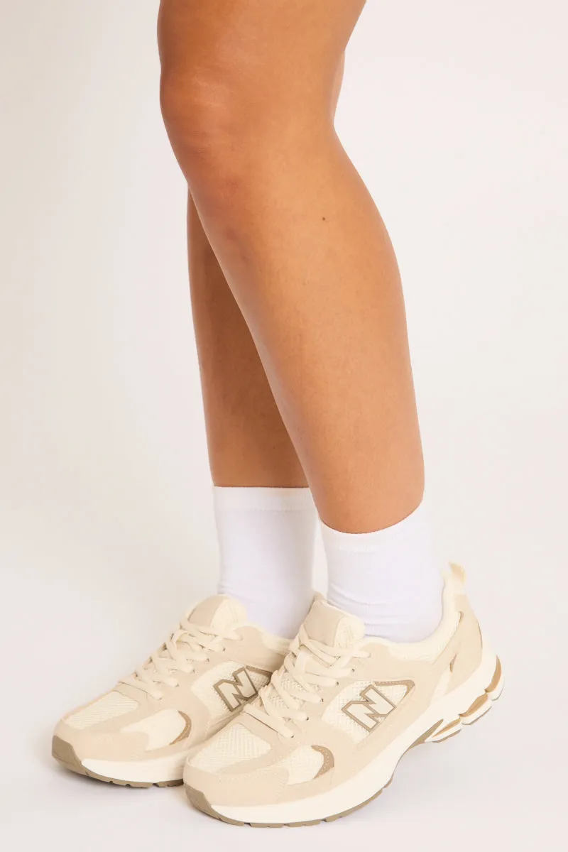Beige Mesh Detail Chunky Trainers - Janette sold by Rebellious Fashion product image thumbnail 5